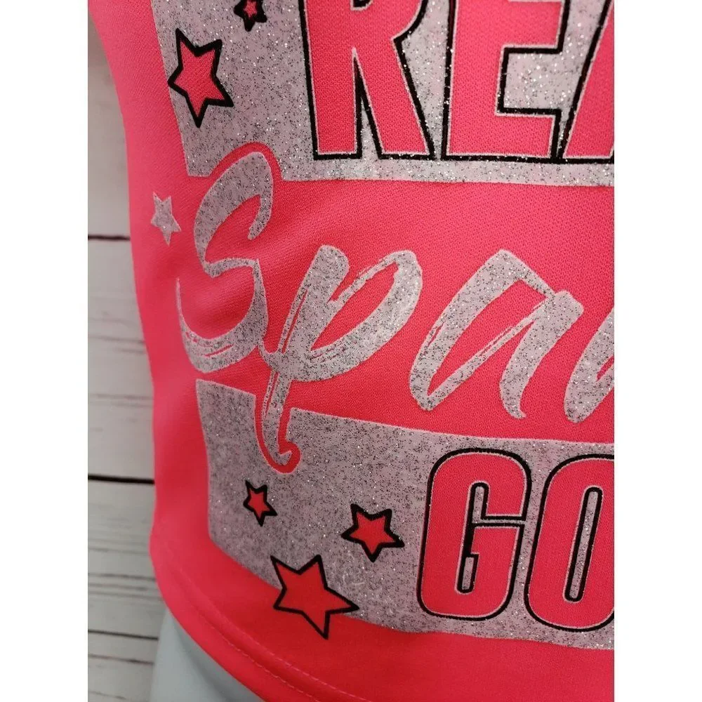 Diva hot pink gray ringer 12 MONTHs atlhetic READY SPARKLE GO short sleeve shirt